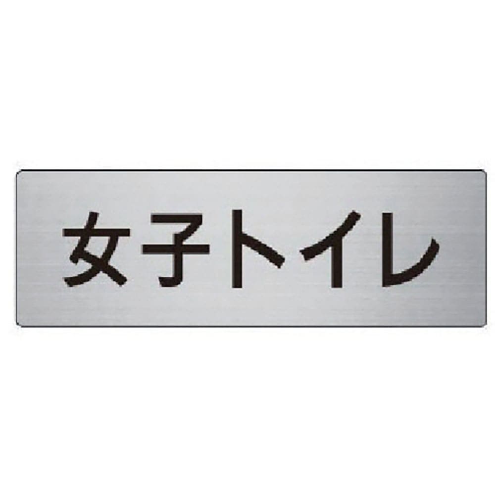ユニット　室名表示板　女子トイレ　アルミ（ヘアライン）　５０×１５０　ＲＳ６－１１＿