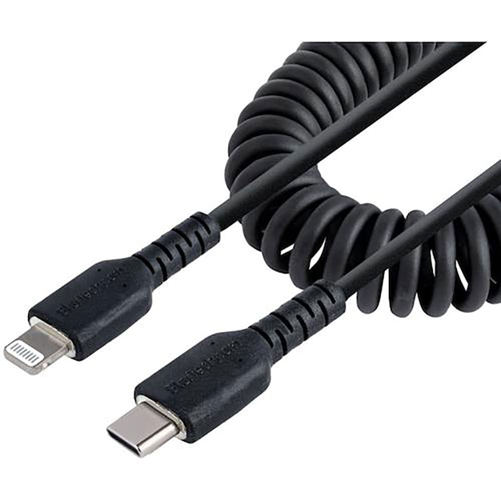 StarTech Lightningケーブル/USB-C/50cm/高耐久/コイル型/ブラック/i_