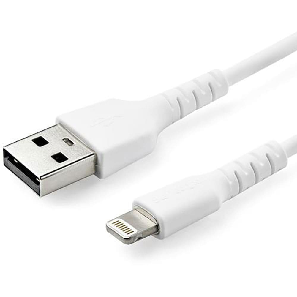 ＳｔａｒＴｅｃｈ　Ｌｉｇｈｔｎｉｎｇケーブル／ＵＳＢ－Ａ／１ｍ／高耐久アラミド／ＭＦｉ認証／ホワイ＿