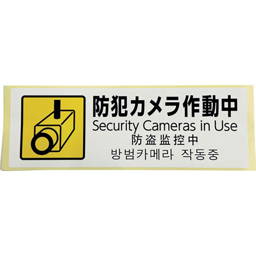 光 多国語防犯サイン ステッカー 防犯カメラ作動中 SBH294-1_