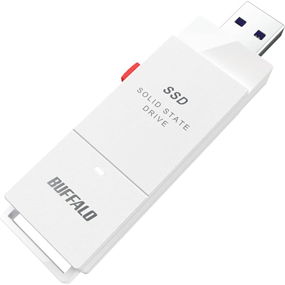 ＢＵＦＦＡＬＯ　ＰＣ対応　ＵＳＢ３．２（Ｇｅｎ２）　ＴＶ録画　スティック型ＳＳＤ　２ＴＢ　ホワイト＿