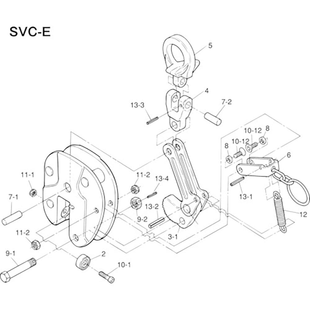 スーパー　立吊クランプ（ＳＶＣ－Ｅ）用カムセット　ＳＶＴ１Ｅ＿