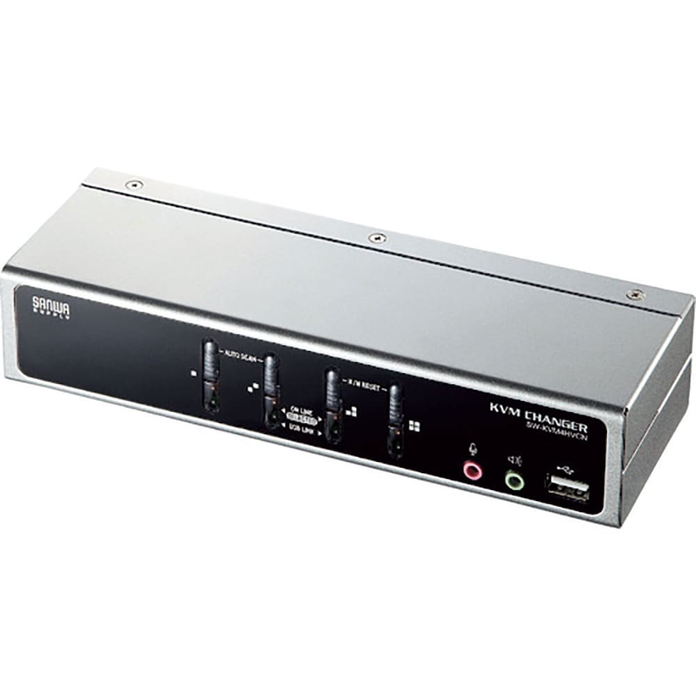 ＳＡＮＷＡ　ＵＳＢ・ＰＳ／２コンソール両対応パソコン自動切替器（４：１）　ＳＷ－ＫＶＭ４ＨＶＣＮ＿