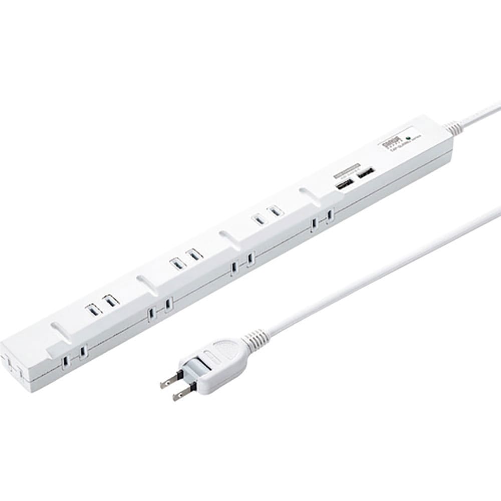 SANWA スリムタップUSB充電機能付き TAP-SLIM8U-1_