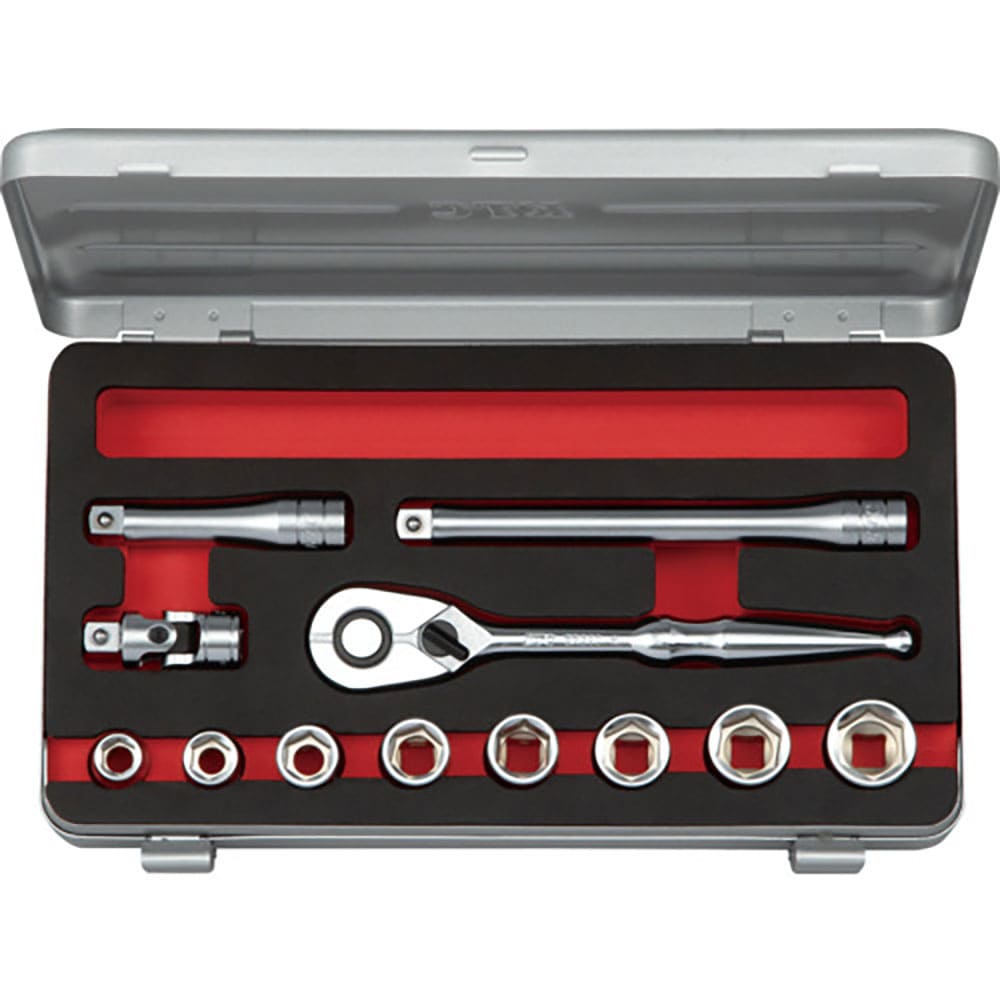 ＫＴＣ　９．５ｓｑ．ソケットセット（六角）インチサイズ［１２点］　ＴＢ３１２ＢＡ＿