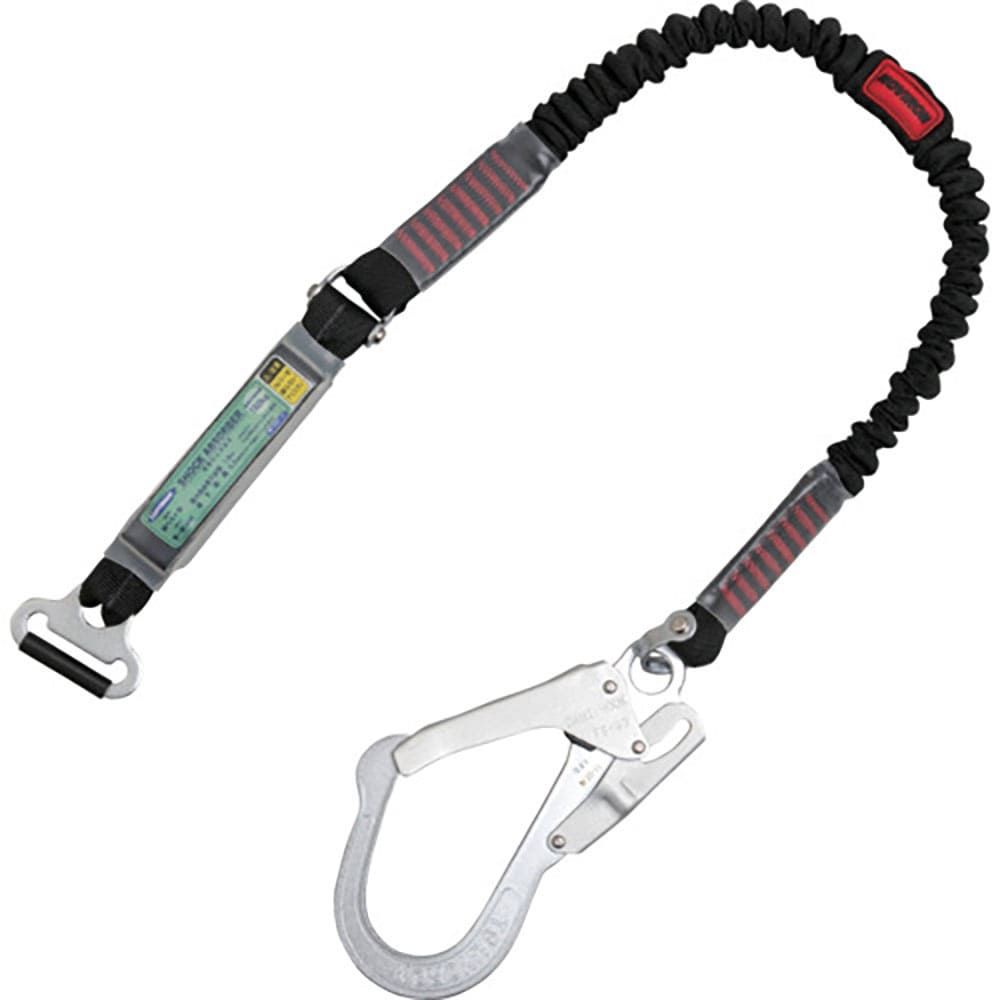 TSUYORON 胴ベルト型墜落制止用器具用副ランヤード(伸縮タイプ)ノビロン(BK)ショックアブ_