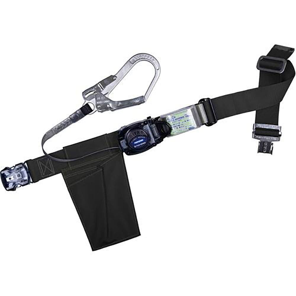 TSUYORON 胴ベルト型墜落制止用器具(巻取タイプ)ロック機構なし リトラ 黒 Lサイズ 幅5_