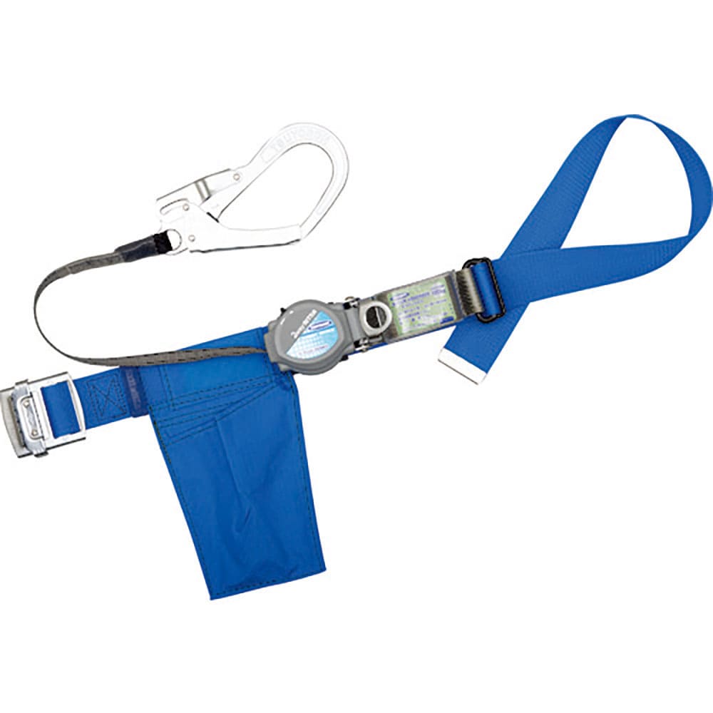TSUYORON 胴ベルト型墜落制止用器具(巻取タイプ)ロック機構付き 2WAYリトラ 青 Lサイ_