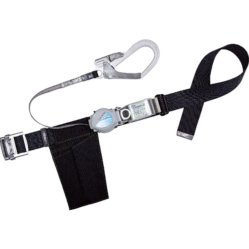 TSUYORON 胴ベルト型墜落制止用器具(巻取タイプ)ロック機構付き 2WAYリトラ 黒 Lサイ_
