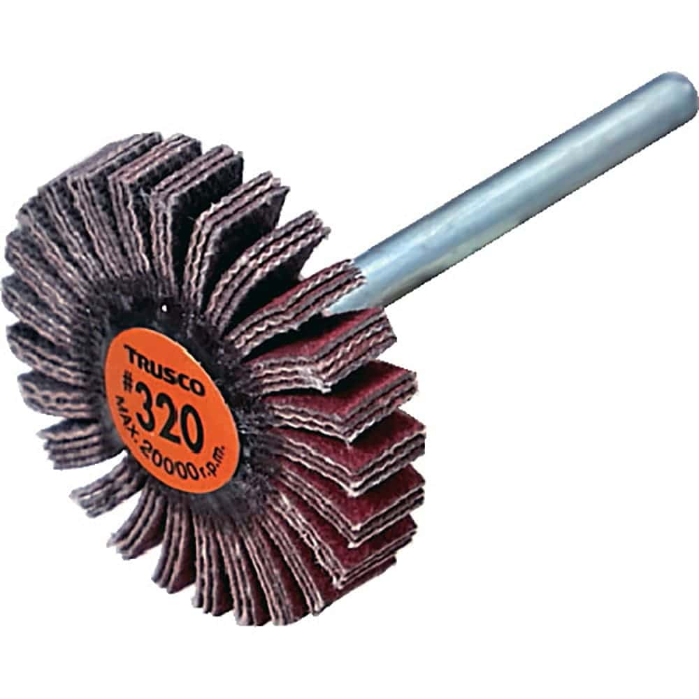 ＴＲＵＳＣＯ　セラミックフラップホイール　軸径３ｍｍ　＃３２０　外径２０×幅５×軸長３０　（１０個＿