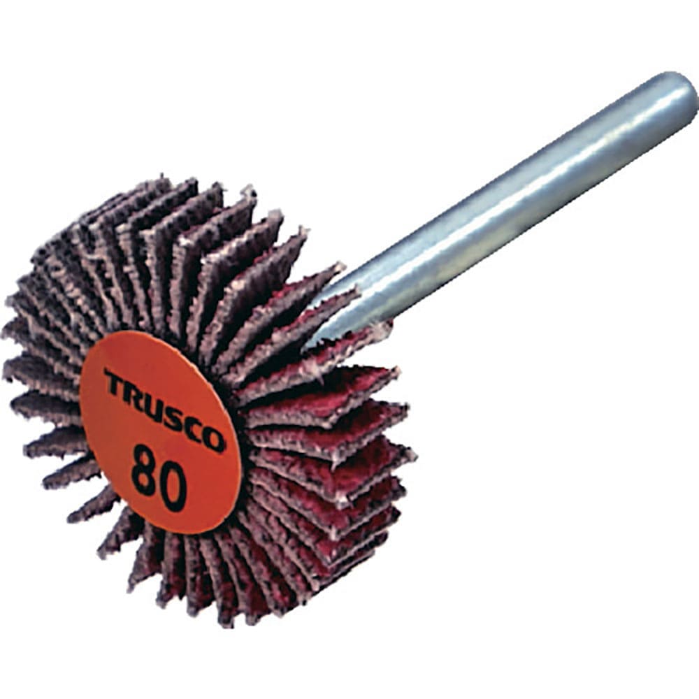 TRUSCO セラミックフラップホイール 軸径3mm #80 外径25×幅5×軸長30 (10個入_