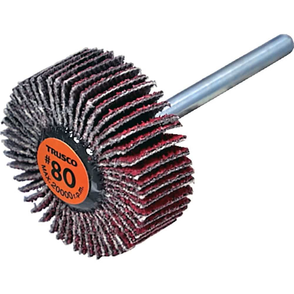 TRUSCO セラミックフラップホイール 軸径3mm #80 外径25×幅10×軸長30 (10個_