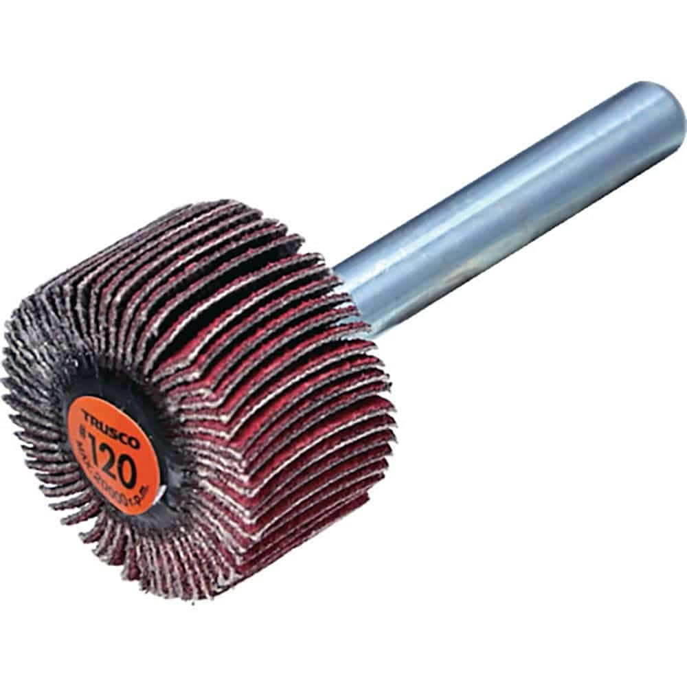 ＴＲＵＳＣＯ　セラミックフラップホイール　軸径６ｍｍ　＃１２０　外径２５×幅１５×軸長４０　（５個＿