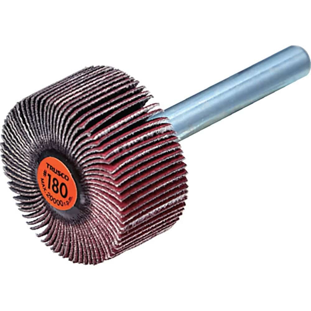 TRUSCO セラミックフラップホイール 軸径6mm #180 外径30×幅15×軸長40 (5個_