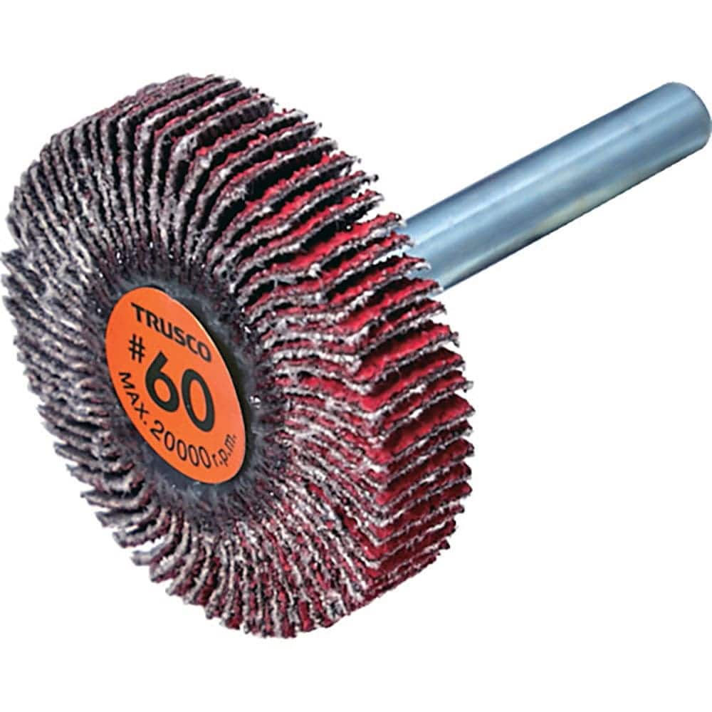 TRUSCO セラミックフラップホイール 軸径6mm #60 外径40×幅10×軸長40 (5個入_