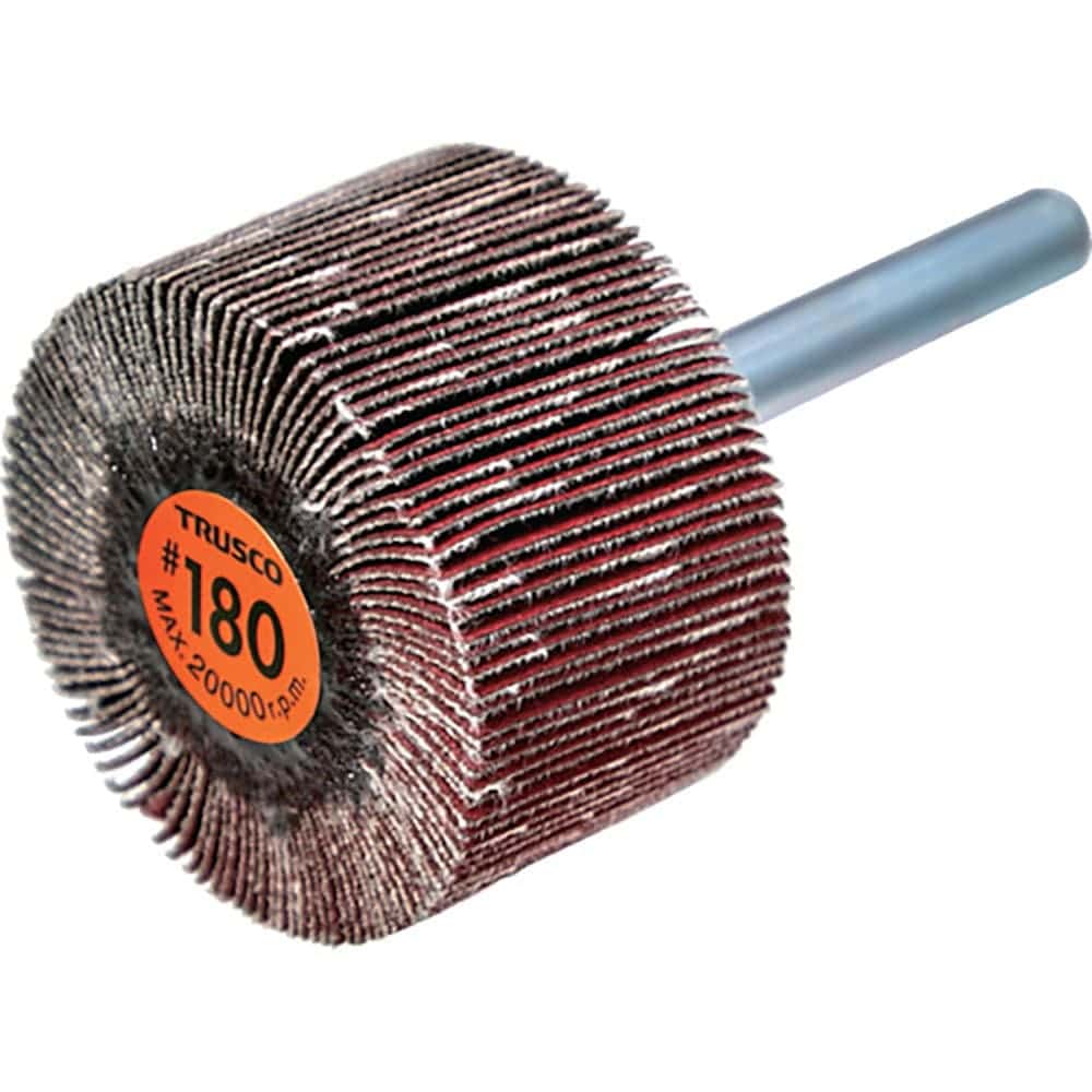 ＴＲＵＳＣＯ　セラミックフラップホイール　軸径６ｍｍ　＃１８０　外径４０×幅２５×軸長４０　（５個＿