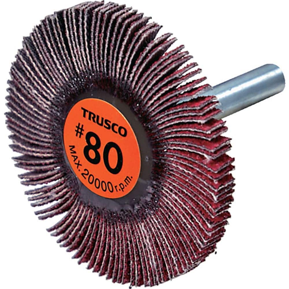 ＴＲＵＳＣＯ　セラミックフラップホイール　軸径６ｍｍ　＃８０　外径５０×幅５×軸長４０　（５個入）＿