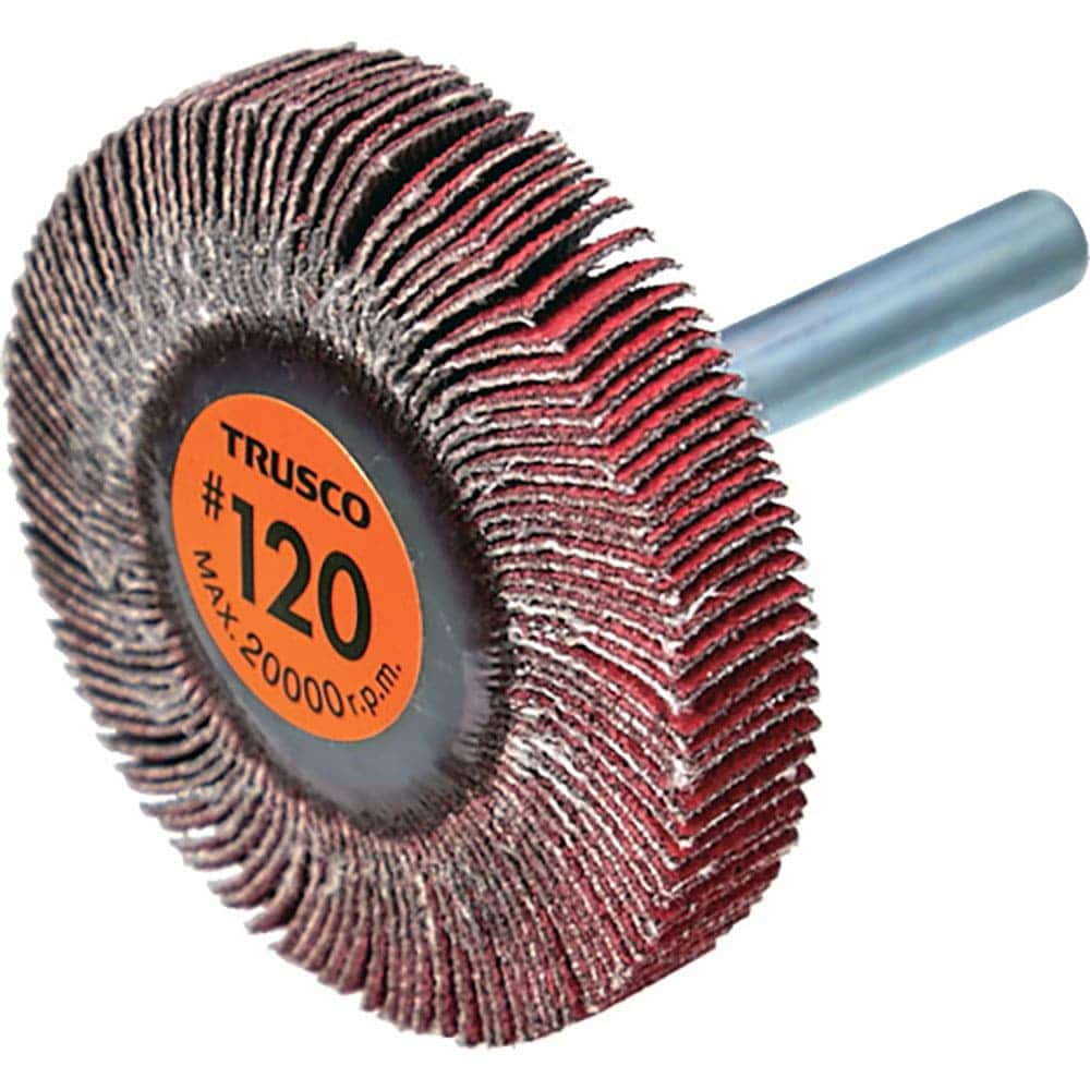 ＴＲＵＳＣＯ　セラミックフラップホイール　軸径６ｍｍ　＃１２０　外径５０×幅１０×軸長４０　（５個＿