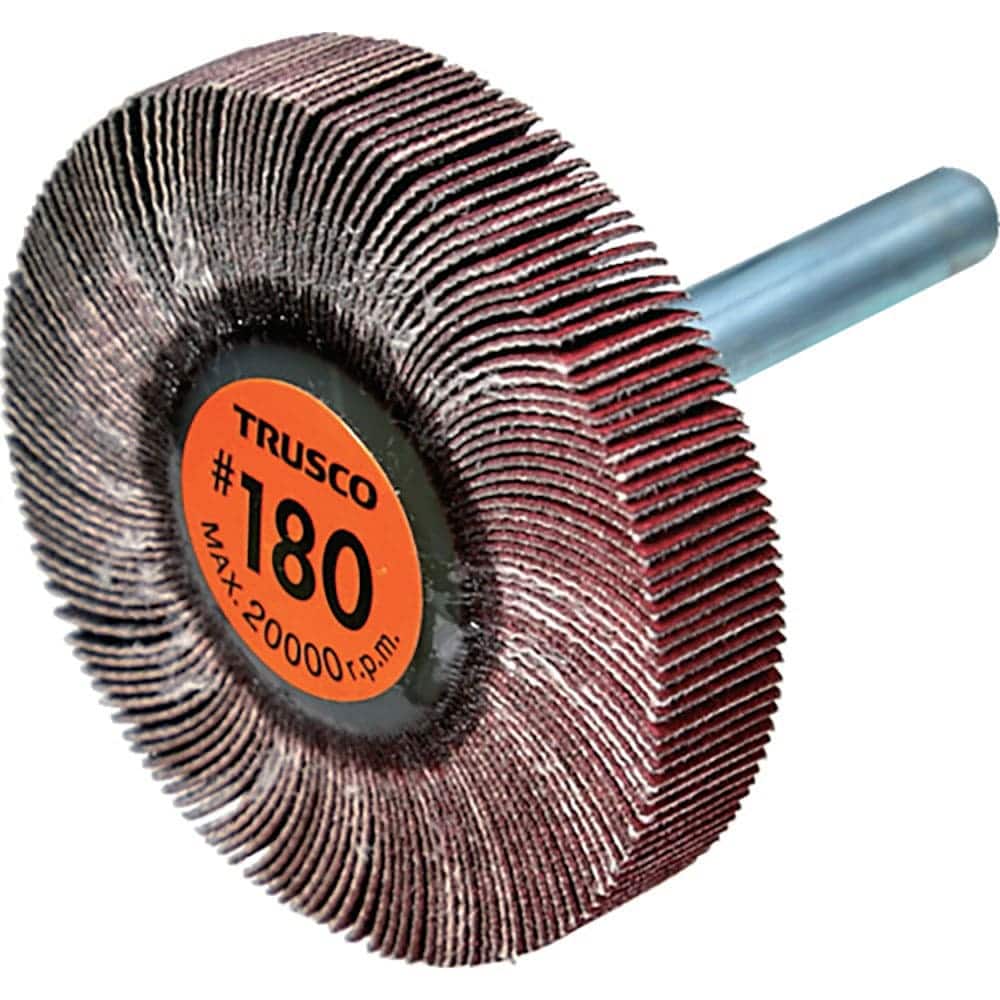 ＴＲＵＳＣＯ　セラミックフラップホイール　軸径６ｍｍ　＃１８０　外径５０×幅１０×軸長４０　（５個＿