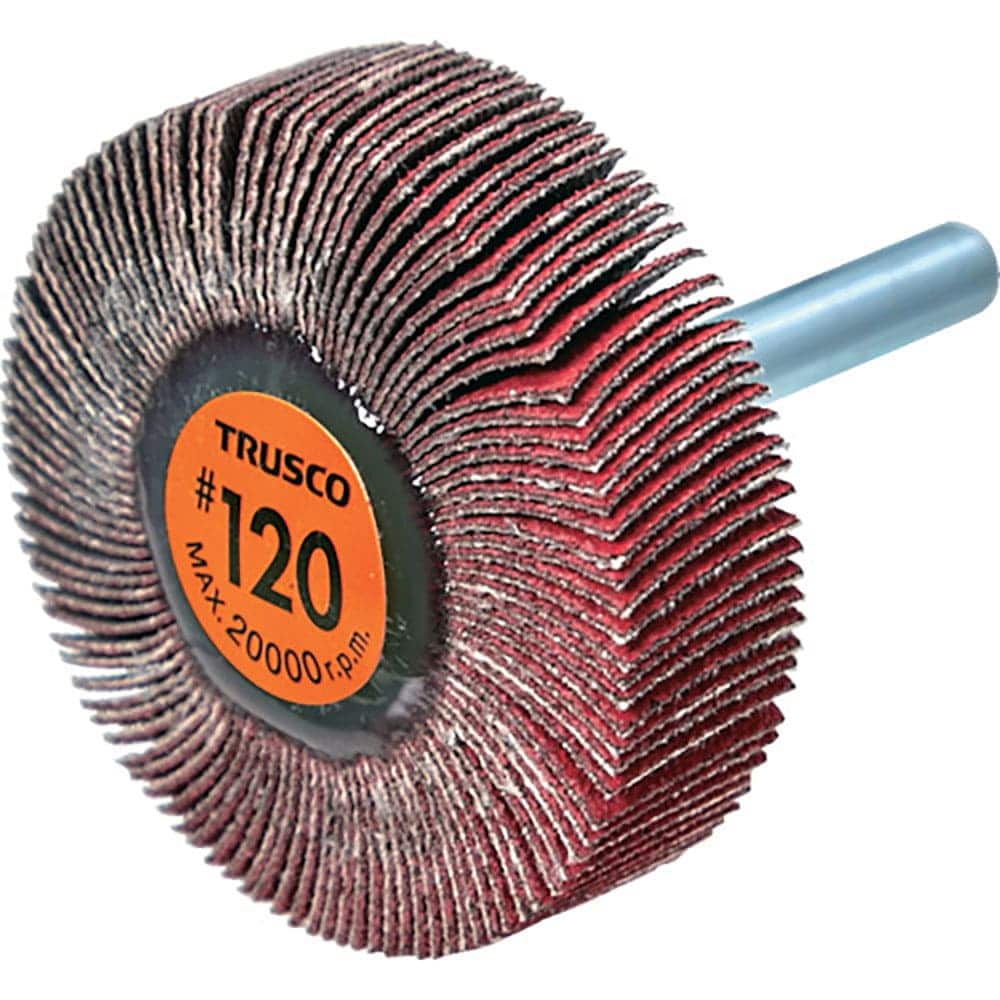 ＴＲＵＳＣＯ　セラミックフラップホイール　軸径６ｍｍ　＃１２０　外径５０×幅１５×軸長４０　（５個＿