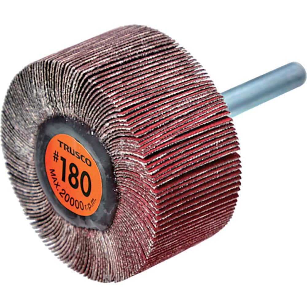 ＴＲＵＳＣＯ　セラミックフラップホイール　軸径６ｍｍ　＃１８０　外径５０×幅２５×軸長４０　（５個＿