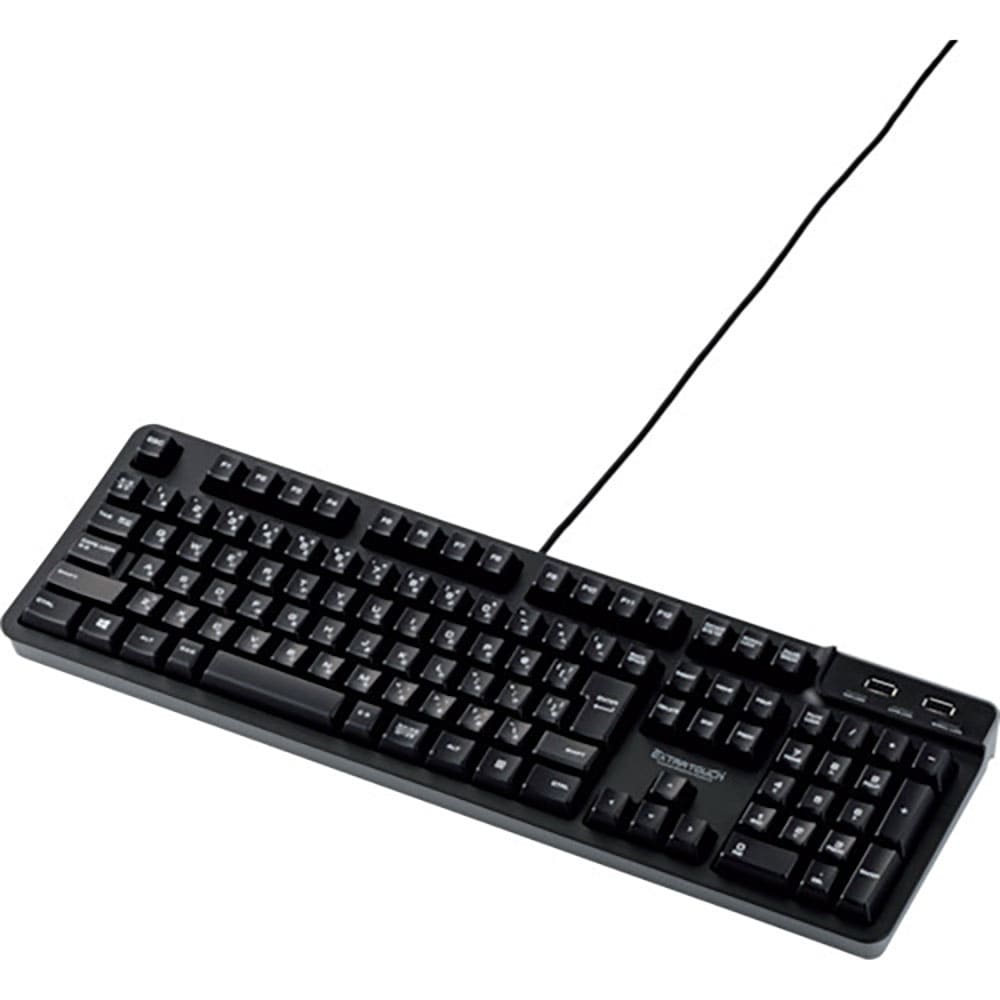 ELECOM USBハブ付有線プレミアムメンブレンキーボード メカニカルライク USB(2.0)2_