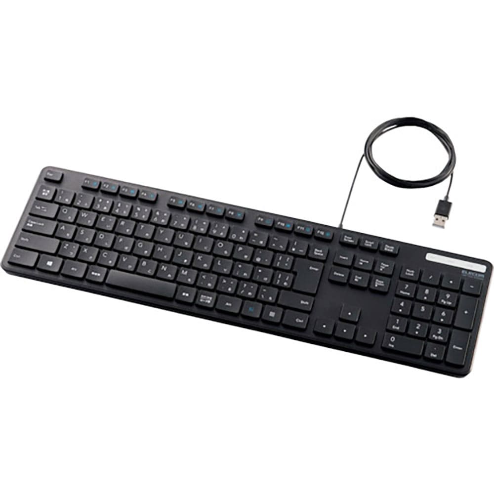 ＥＬＥＣＯＭ　有線キーボード　薄型　メンブレン式　抗菌　フルサイズ　ブラック　ＴＫ－ＦＣＭ１０８Ｋ＿