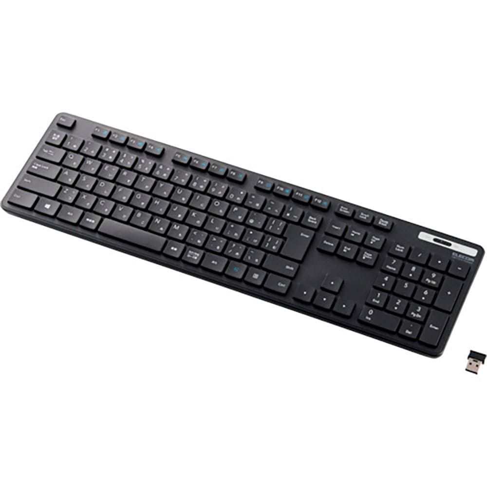 ＥＬＥＣＯＭ　無線キーボード　薄型　メンブレン式　抗菌　フルサイズ　ブラック　ＴＫ－ＦＤＭ１１０Ｔ＿