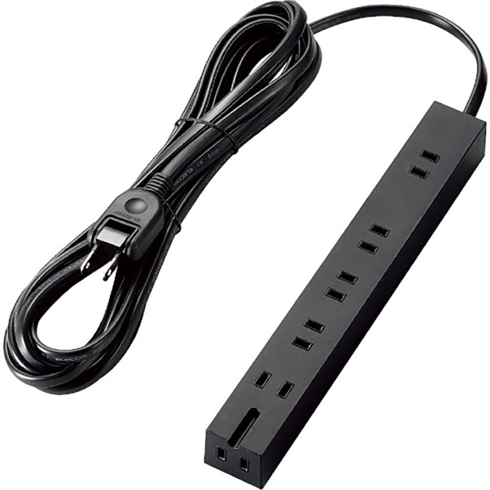 ELECOM 超強力磁石タップ 6個口(内3ピン1) 5m ブラック T-KM01-2650BK_