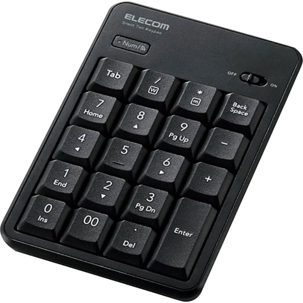 ＥＬＥＣＯＭ　テンキーパッド　Ｂｌｕｅｔｏｏｔｈ　静音設計　抗菌　ブラック　ＴＫ－ＴＢＭ０２３ＳＫ＿