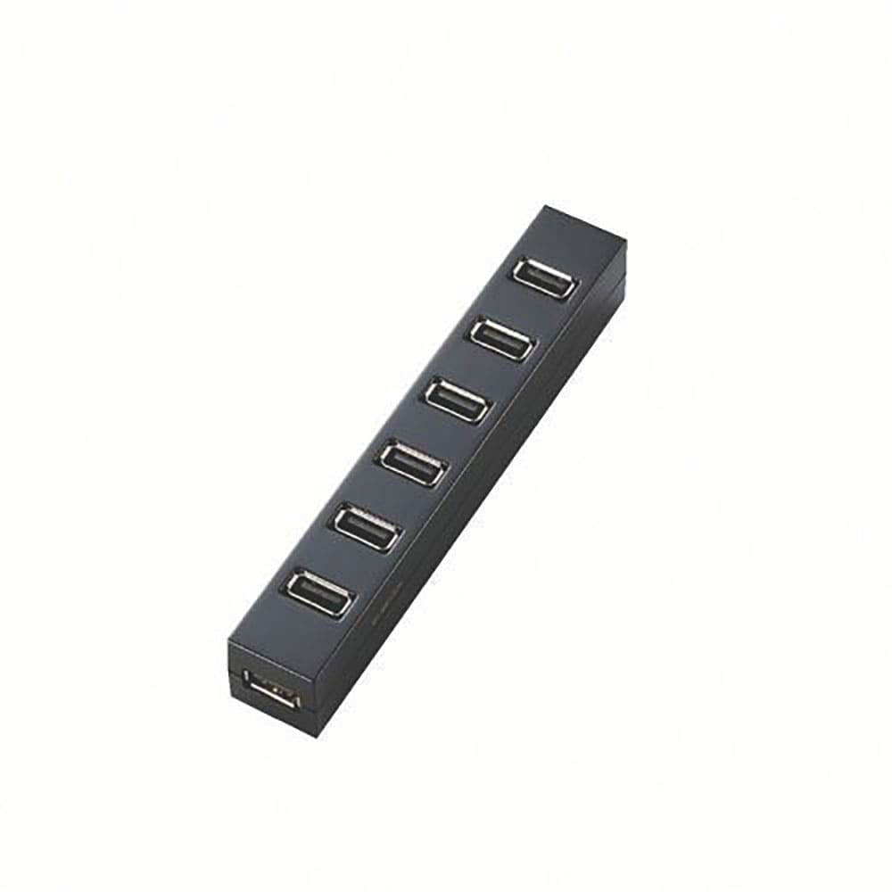 ＥＬＥＣＯＭ　マグネット付セルフ＆バス対応７ポートＵＳＢ２．０ハブ（ブラック）　Ｕ２Ｈ－Ｚ７ＳＢＫ＿