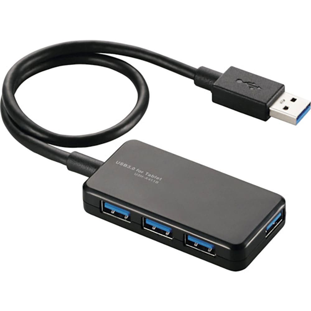 ＥＬＥＣＯＭ　４ポートＵＳＢ３．０ハブ　バスパワー　タブレット向け　ブラック　Ｕ３Ｈ－Ａ４１１ＢＢ＿