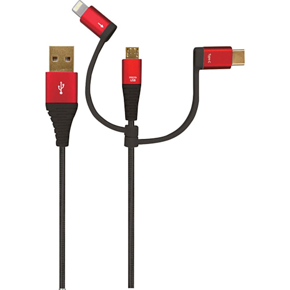 air-J プレミアム3in1 USB充電ケーブル 2M RD UKJ-PLMC200 RD_