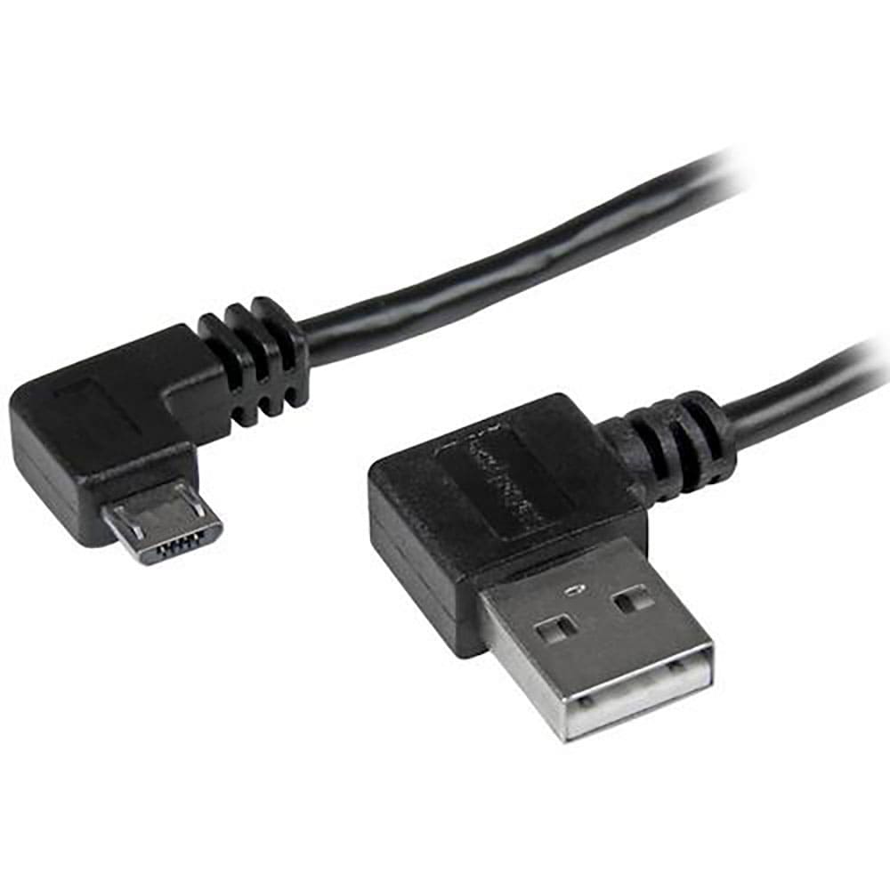 ＳｔａｒＴｅｃｈ　ＵＳＢ　２．０ケーブル／１ｍ／Ｔｙｐｅ‐Ａ　－　Ｍｉｃｒｏ－Ｂ／両側Ｌ型右コネク＿