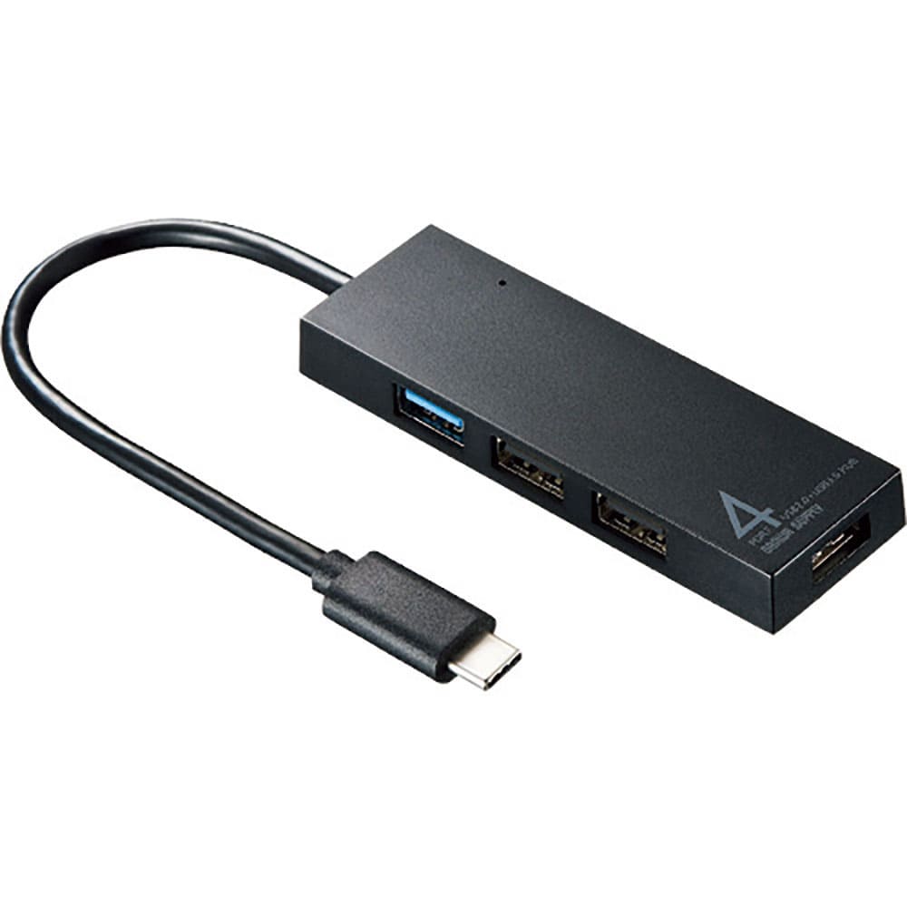 ＳＡＮＷＡ　ＵＳＢＴｙｐｅＣコンボハブ（４ポート）　ＵＳＢ－３ＴＣＨ７ＢＫ＿