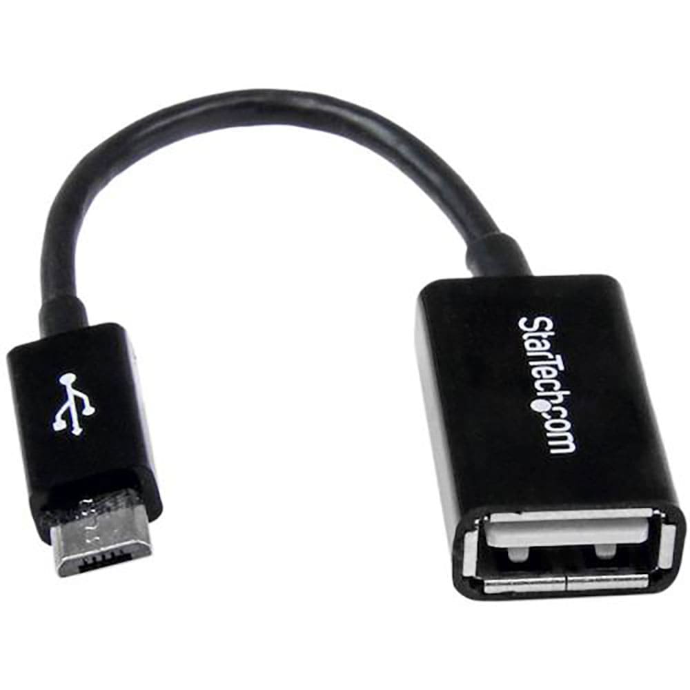 ＳｔａｒＴｅｃｈ　ＵＳＢケーブル／Ａ　－　Ｍｉｃｒｏ－Ｂ／１２ｃｍ／ＯＴＧ変換／メス・オス／ブラッ＿