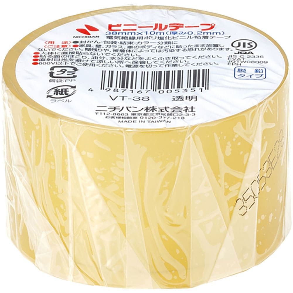 ニチバン　ビニールテープ透明３８ｍｍＸ１０ｍ　１巻　ＶＴ－３８＿