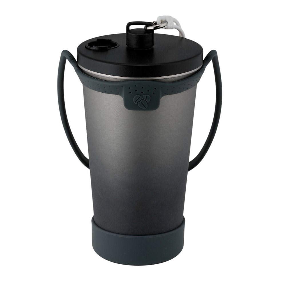 アテーナライフ ストロー付き真空断熱タンブラー グレー 450mL