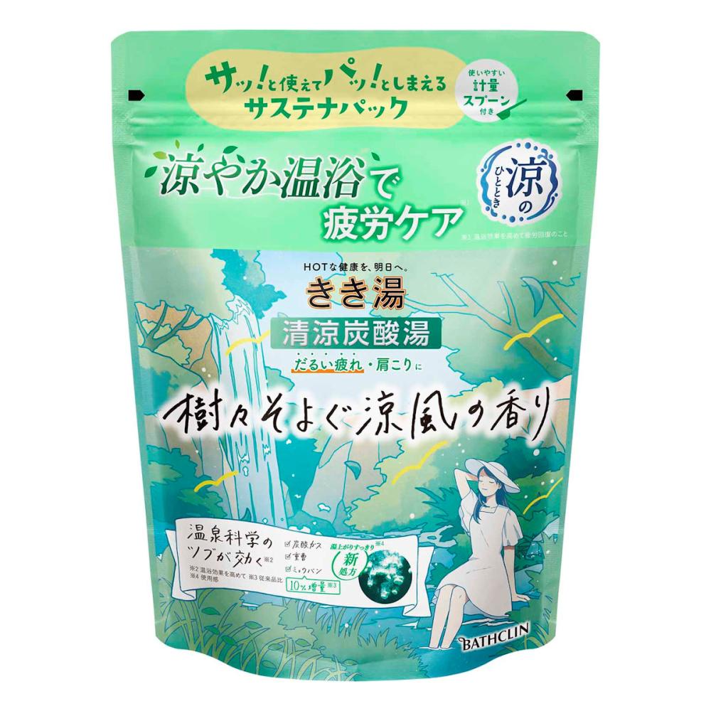 バスクリン　きき湯　清涼炭酸湯　樹々そよぐ涼風の香り　３６０ｇ