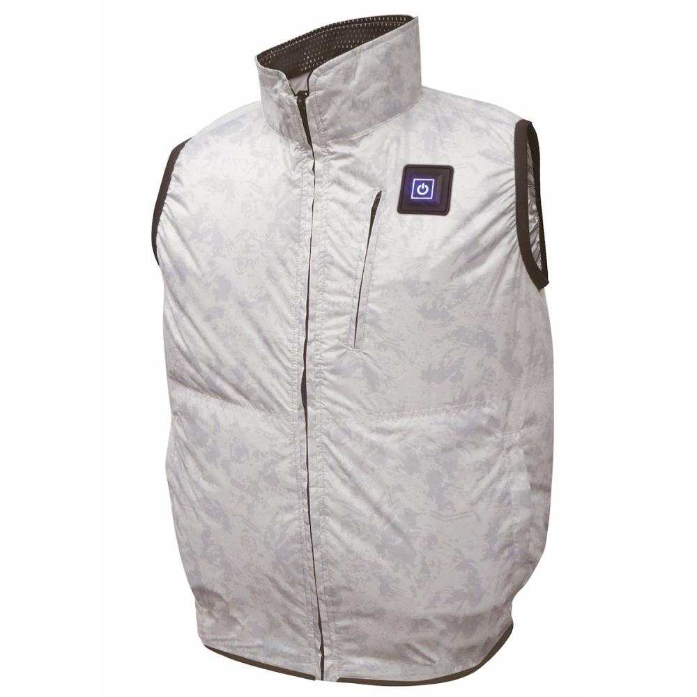 ブレイン　１２Ｖ胸スイッチ付き空調ベスト　服のみ　シルバー／Ｍ－Ｌサイズ　ＭＥＳＨ－ＢＲ－１２０２－１