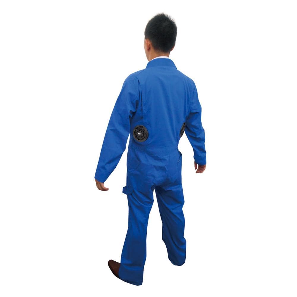 ブレイン　空調つなぎ　バッテリーセット　ブルー／Ｌサイズ　ＢＲ－２５５