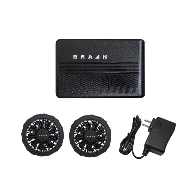 ブレイン 12V専用胸スイッチ式用ファンユニット(ファン2個/バッテリー/充電器) BR-382