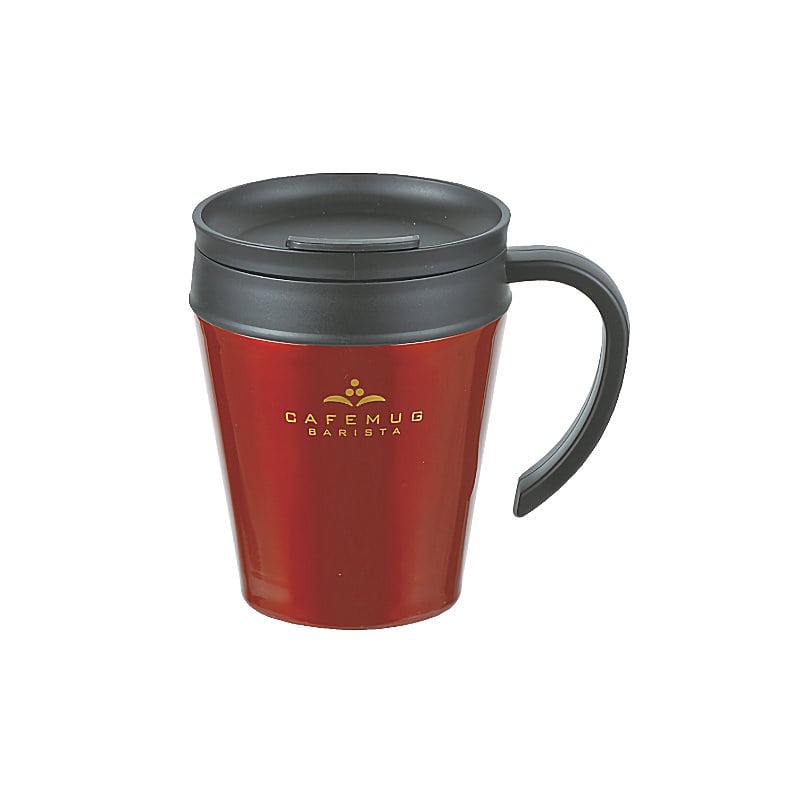 パール金属　カフェマグ　真空蓋付マグカップ　コーヒーチェリー　３３０ｍＬ