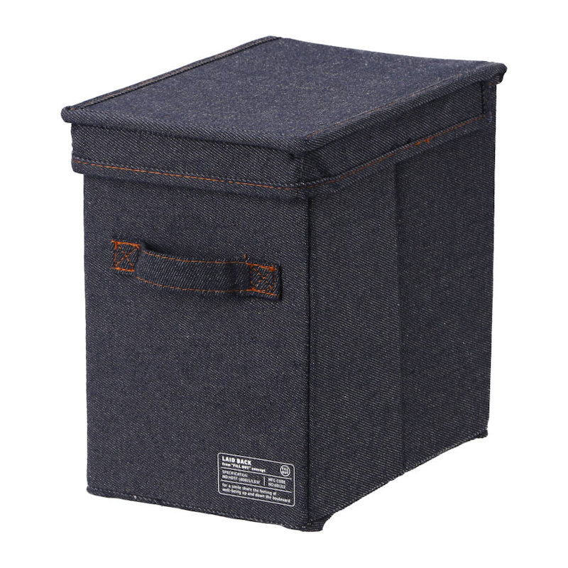 デニム調インナーボックス　縦ハーフ蓋付