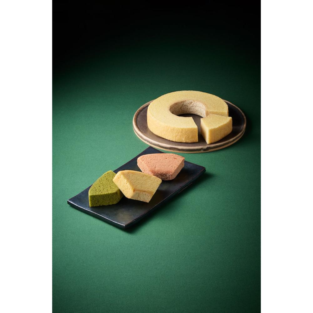なだ万監修 絆のかさなりバウムクーヘン詰め合せ 宇治抹茶&和三盆 4個入り