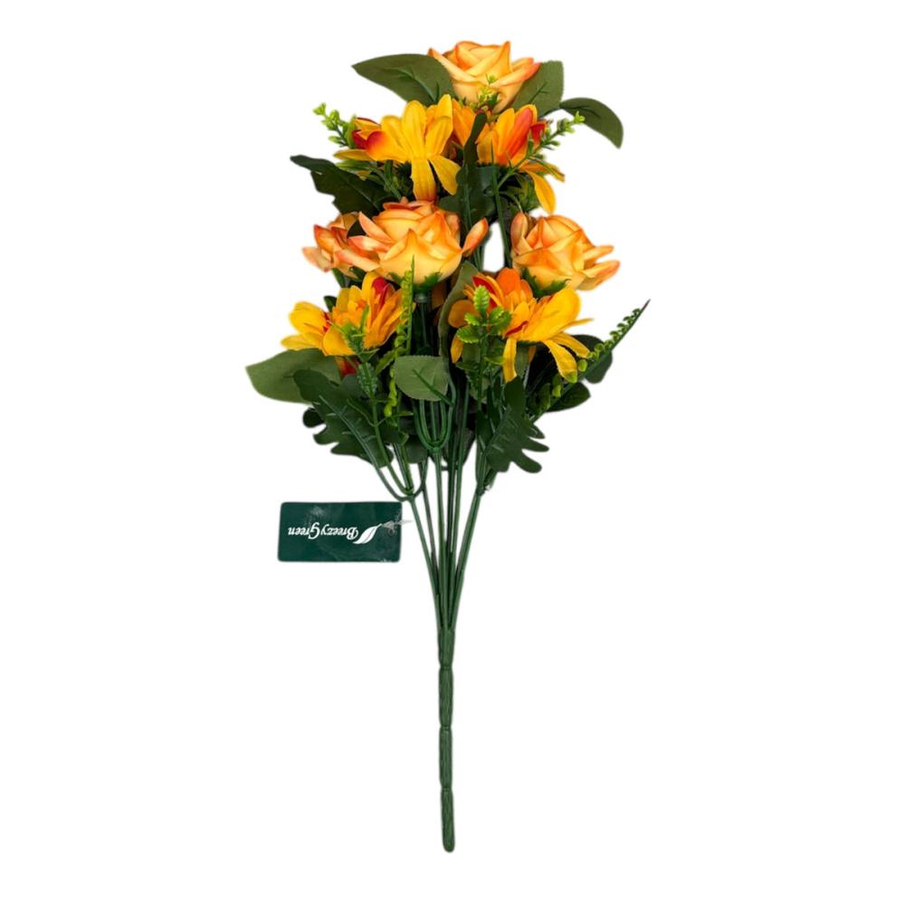 ＢｒｅｅｚｙＧｒｅｅｎ　造花ブーケ　プティ　１０本束　オレンジ