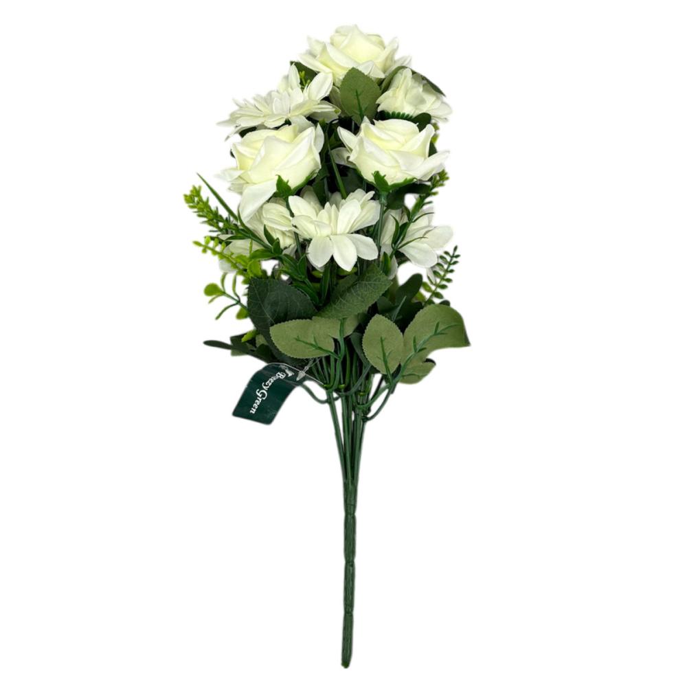 ＢｒｅｅｚｙＧｒｅｅｎ　造花ブーケ　プティ　１０本束　白