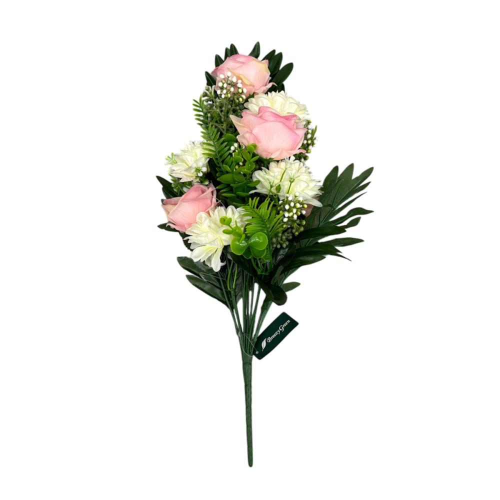 ＢｒｅｅｚｙＧｒｅｅｎ　造花ブーケ　ワンサイド　１２本束　ピンク