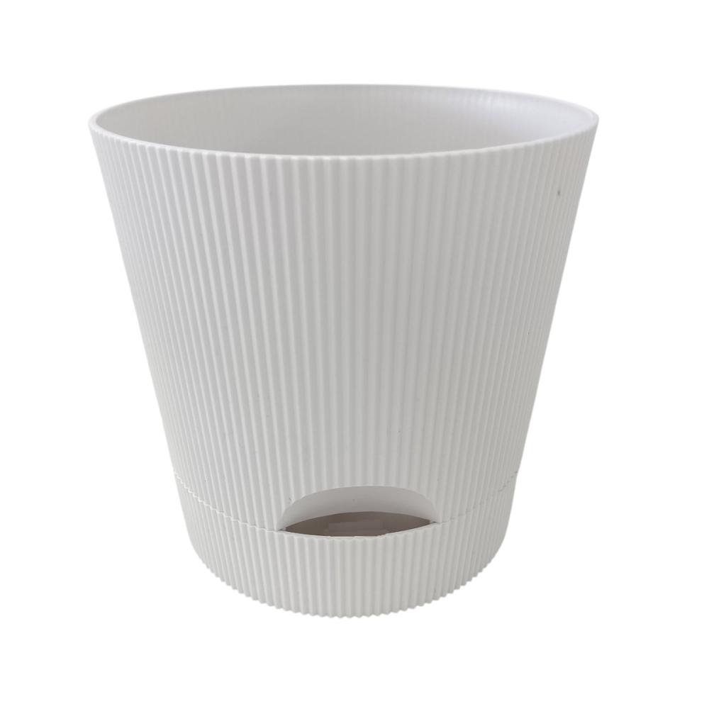 Ｂｒｅｅｚｙ　Ｇｒｅｅｎ　受皿付きプラ鉢　５号　ホワイト　ＤＹ－１５０　ＷＨ