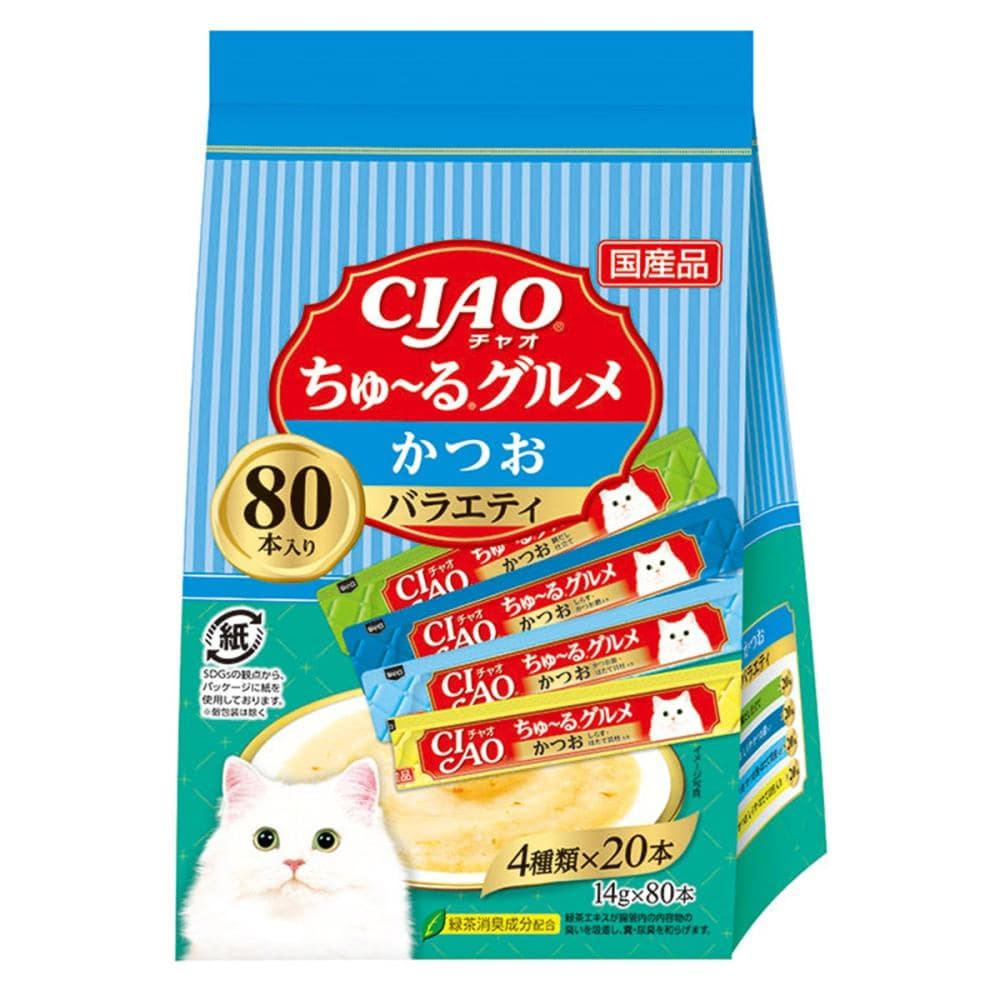 ＣＩＡＯ　ちゅ～るグルメ　かつおバラエティ　１４ｇ×８０本